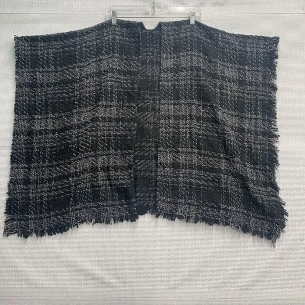 Women's‎ Black Grey  Knit Winter Shawl Blanket Wrap Fringe Warm Casual Comfort